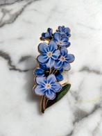 Botanische broche pin vergeetmijnietje, Verzenden, Nieuw, Zilver, Overige materialen