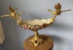 Porseleinen Siercoupe met Vergulde Kraanvogels  Rococo Stijl, Antiek en Kunst, Ophalen