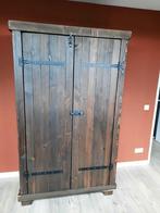 Robuuste (stijgerhouten) stoere bruine kledingkast en bureau, Huis en Inrichting, Kasten | Kledingkasten, Gebruikt, 150 tot 200 cm