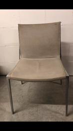 Vintage stoel KFF Unique grijs leer gepolijst aluminium, Huis en Inrichting, Ophalen, Leer, Zo goed als nieuw, Eén