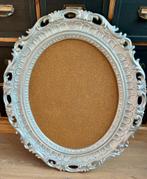 Kurk prikbord in zilverkleurige sierlijst – ovaal 67 x 58 cm, Ophalen, Gebruikt, Prikbord