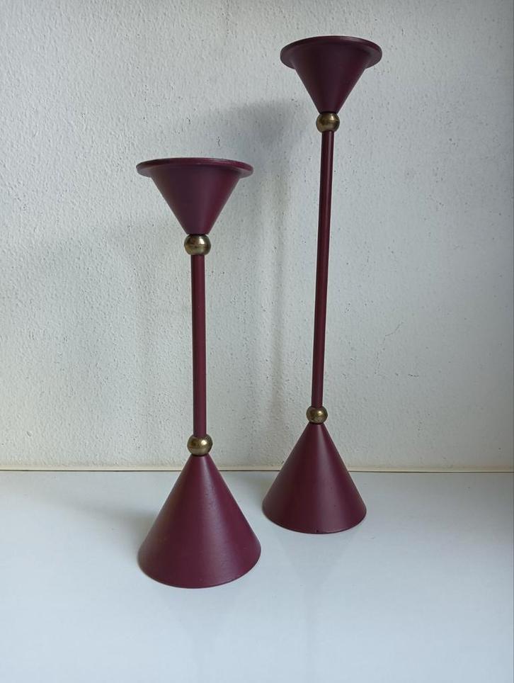 Vintage Memphis stijl kandelaars, Antiek en Kunst, Antiek | Kandelaars, Ophalen of Verzenden