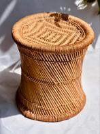 Krukje rotan bijzettafel bamboe, Ophalen of Verzenden, Zo goed als nieuw, Hout