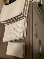 Borden en Amuse Lepels - Set    20,00, Huis en Inrichting, Keuken | Servies, Ophalen, Gebruikt, Keramiek, Bord(en)