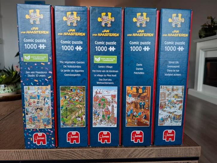 Jan van Haasteren puzzels 1000 stukjes zgan compl.&rookvrij, Hobby en Vrije tijd, Denksport en Puzzels, Zo goed als nieuw, 500 t/m 1500 stukjes