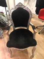 Brocante feauteuil, Huis en Inrichting, Stoelen, Hout, Zwart, Ophalen of Verzenden, Zo goed als nieuw
