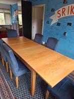 Houten uitklapbare eettafel met stoelen, Huis en Inrichting, Tafels | Eettafels, Ophalen, Gebruikt, Eikenhout, 50 tot 100 cm