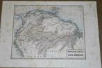 Antieke kaart - Noordelijk deel Zuid-Amerika (o.a. Suriname), Boeken, Atlassen en Landkaarten, Gelezen, Ophalen of Verzenden