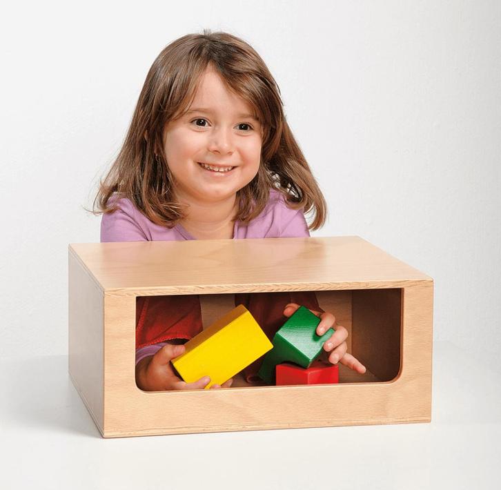 Zgan tast-voelkist voelen om voorwerpen te beschrijven, Kinderen en Baby's, Speelgoed | Houten speelgoed, Zo goed als nieuw, Overige typen