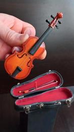 vintage Viool Miniatuur Houten model Ondersteuning en Case, Ophalen of Verzenden