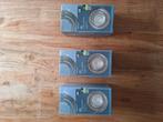 Inbouwspots Staal led 3x 3 stuks dimbaar, Huis en Inrichting, Lampen | Spots, Ophalen, Metaal of Aluminium, Nieuw, Led