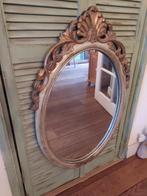 Grote ovale barok spiegel met kuif, Antiek en Kunst, Antiek | Spiegels, Ophalen of Verzenden, Ovaal