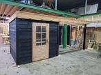 Overkapping Douglas hout met zwart Zweeds rabat, Ophalen, Nieuw, Veranda