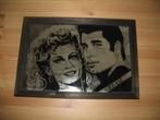 Spiegel GREASE *John en Olivia Vintage, Ophalen of Verzenden