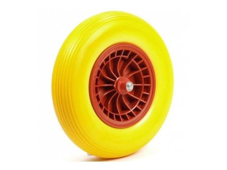 Kruiwagenwiel 4.00-8 pu plastic geel, Tuin en Terras, Hand-tuingereedschap, Nieuw, Overige soorten, Verzenden