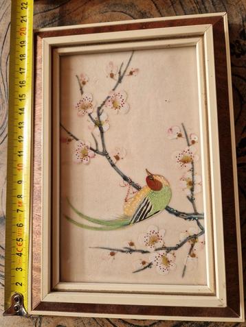 Vintage Aziatische Vogel Print in Lijst beschikbaar voor biedingen