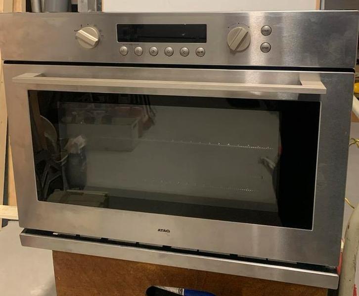 ZGAN Atag Inbouw Combimagnetron, Witgoed en Apparatuur, Ovens, Zo goed als nieuw, Inbouw, 45 tot 60 cm, Hete lucht, Magnetronfunctie