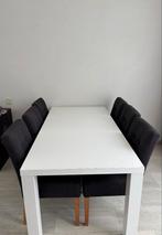 Witte Eettafel voor 6 personen, Ophalen, Kunststof, Gebruikt, 50 tot 100 cm
