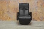 ZGANieuw zwarte leren Leolux Kepler relaxfauteuil electrisch, Leolux, Design, 75 tot 100 cm, Ophalen of Verzenden