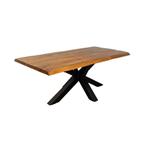 Boomstamtafel Mango massief Livinn Zevenaar!, Vijf personen of meer, Industrieel, Rechthoekig, Overige houtsoorten