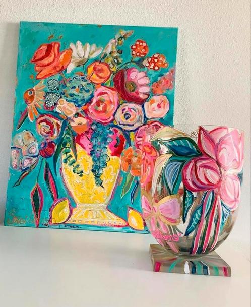 Vaas ~ Atelier ~ kunstvaas ~ kleurrijk, Antiek en Kunst, Kunst | Designobjecten, Ophalen