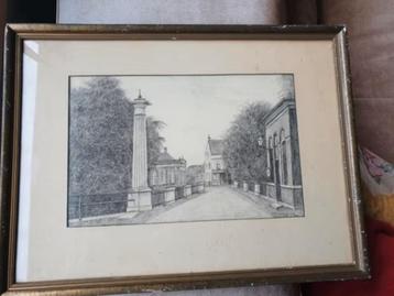 orig grafiettekening Tolsteegbrug Utrecht B. Elzendoorn beschikbaar voor biedingen