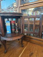 Houten drank/vitrine kastje met vensters en dienblad, Ophalen, Gebruikt, Hout, 5 tot 15 flessen