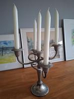 kandelaar metaal 5 armen, 25 tot 50 cm, Ophalen of Verzenden, Metaal, Grijs