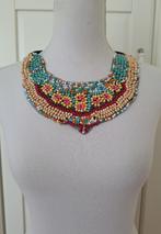 Gekleurde houten kraaltjes statement ketting, Overige materialen, Verstelbaar, Overige kleuren, Nieuw