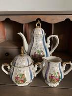 Blauw Wit Goud Koffieset - Potje, Suikerpot, Melkkan, Ophalen of Verzenden