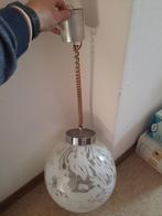 Hanglamp, glazen bol, compleet - jaren '70., Ophalen