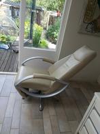 Mooie (kunst) leren relax fautteuil / stoel in creme kleur ., Ophalen of Verzenden, Zo goed als nieuw, 75 tot 100 cm, 50 tot 75 cm