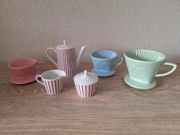 Vintage Melitta koffiekan melk en suiker. beschikbaar voor biedingen