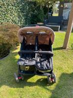 Dubbele wandelwagen, beige., Kinderen en Baby's, Tweelingen en Meerlingen, Ophalen, Gebruikt, Kinderwagen of Buggy