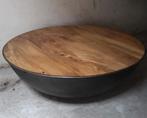 Bol / bowl salontafel hout / antraciet, Huis en Inrichting, Tafels | Salontafels, Ophalen, 100 tot 150 cm, 50 tot 100 cm, Zo goed als nieuw