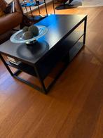 Zwarte salontafel, hout met metaal. 1.10x60 x 44cm, Ophalen, 100 tot 150 cm, 50 tot 100 cm, Zo goed als nieuw