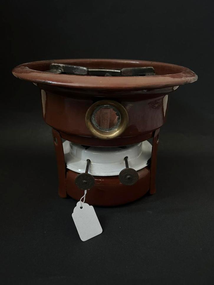 2-Pits Bruin Petroleumstel, Antiek en Kunst, Antiek | Emaille, Ophalen of Verzenden