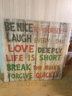 2 mooie tekst borden in nieuwstaat.
Maat: 60 x 60 cm, Ophalen of Verzenden, Zo goed als nieuw