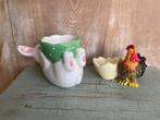 2 x vintage eierdopje Pasen. Haasje en kippetje., Ophalen, Zo goed als nieuw