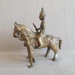 Chinees bronzen beeld - krijger op paard met man - antiek, Ophalen of Verzenden