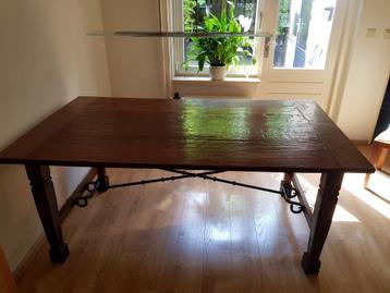 Eettafel 187cm L 104cm B 81 cm Hoog antiek houtenblad 3cm  beschikbaar voor biedingen