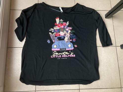Zwart shirt ' Santa Little helpers ' Maat 42 / 44, Kleding | Dames, T-shirts, Maat 42/44 (L), Zwart, Ophalen of Verzenden
