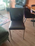 Mooie leren stoelen  4 stuks taupe kleur, Ophalen, Zo goed als nieuw