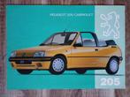 Peugeot 205 Cabriolet brochure, Verzenden, Gelezen, Peugeot