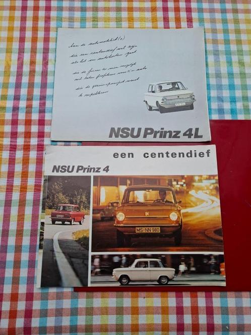 NSU Prinz 4 en 4L: twee grote Nederlandse folders, Boeken, Auto's | Folders en Tijdschriften, Zo goed als nieuw, Overige merken