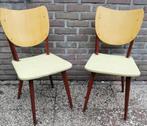 Stoel. 2 st. Ca '50/'60. Originele bekleding., Twee, Vintage, Hout, Zo goed als nieuw