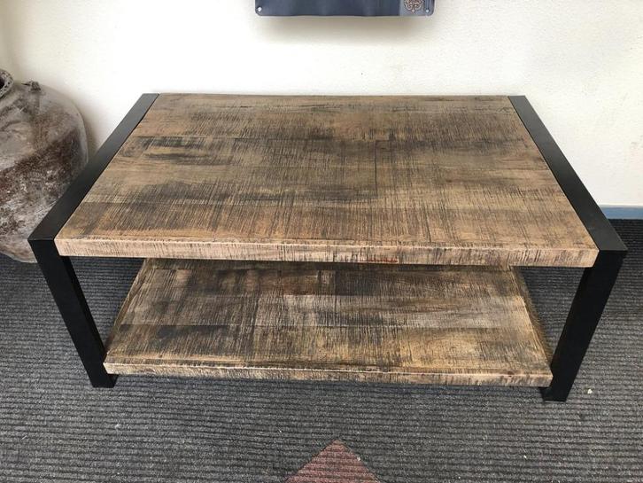 SALONTAFEL MET GIETIJZEREN ONDERSTEL, Huis en Inrichting, Tafels | Salontafels, Minder dan 50 cm, 50 tot 100 cm, 100 tot 150 cm
