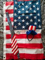 Amerikaanse vlag met accessoires, Ophalen of Verzenden, Zo goed als nieuw