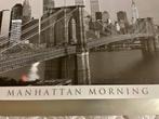 Manhattan morning bridge en skyline foto in lijst, Ophalen, Gebruikt, 50 tot 75 cm, 125 cm of meer