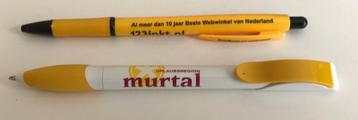 Balpen, pen met geel accent, deels gebruikt, verzamelen 